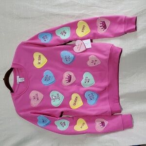 better / together Valentine Sweatshirt Conversation Hearts